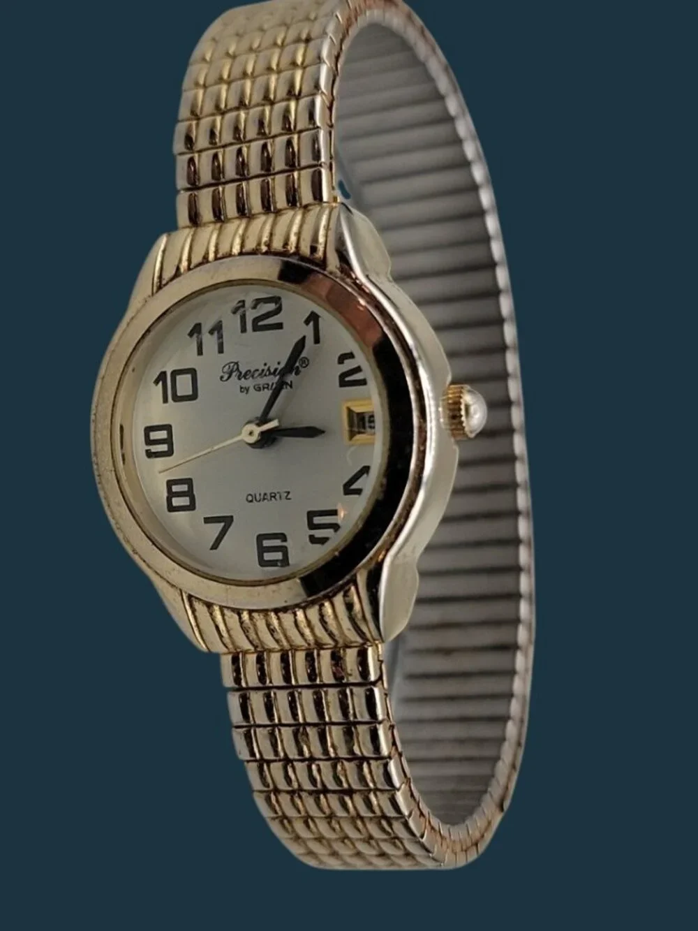 Gruen Precision Ladies Quartz Watch Thin Expansion Band Gold Tone GP435L 7